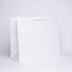 Noblesse personalisierte Papiertüte 53x18x43 CM | PREMIUM NOBLESSE PAPER BAG | SCREEN PRINTING ON TWO SIDES IN ONE COLOUR
