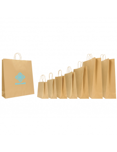 Customized 54x14x45 54x14x45 CM | PAPER BAG SAFARI | FLEXO PRINTING IN ONE COLOR ON PRE-DEFINED AREAS ON BOTH SIDES