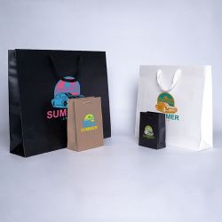 Shopping bag personalizzata Noblesse Laminata 28x8x32 CM | SAC PAPIER NOBLESSE PLASTIFIÉ | IMPRESSION EN SÉRIGRAPHIE SUR DEUX...