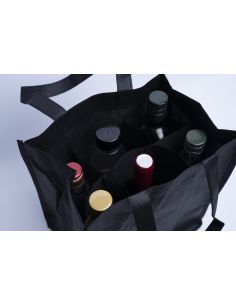 Customized Customized non-woven bottle bag 28x20x33 CM | NON-WOVEN TNT LUS BOTTLE BAG | SCREEN PRINTING ON TWO SIDES IN ONE C...