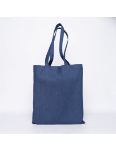Customized Personalized reusable denim Bag 38x42 CM | TOTE DENIM BAG | SCREEN PRINTING ON TWO SIDES IN TWO COLOURS