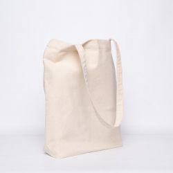 Personalisierte, wiederverwendbare Baumwolltasche mit Tasche 38x42 CM | BAUMWOLLE TOTE TASCHE POCKET | ZWEI-SEITIGER SIEBDRUC...